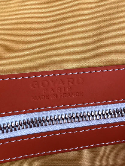 BOSTON 50 BAG IN ORANGE GOYARDINE CANVAS AND CALFSKIN TRIM