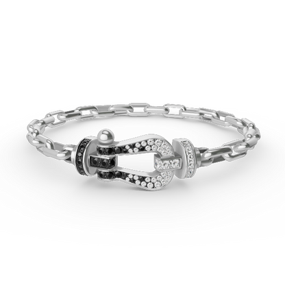 [AURORA]FORCE LARGE HORSESHOE CLASP  METAL BRACELET