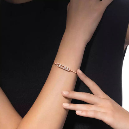 [AURORA]Move Pavé Diamond Bangle Bracelet M