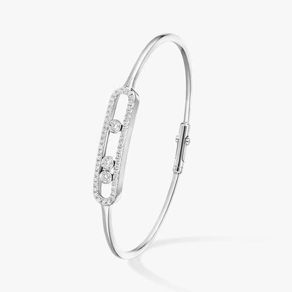 [AURORA]Move Pavé Diamond Bangle Bracelet M