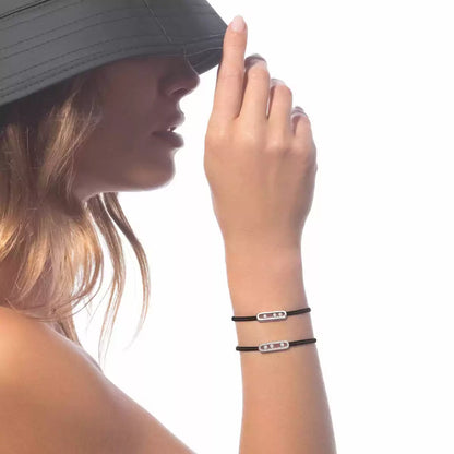[AURORA]Messika Care(s) pink cord pavé bracelet