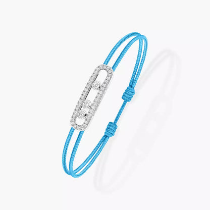 [AURORA]Messika Care(s) pink cord pavé bracelet