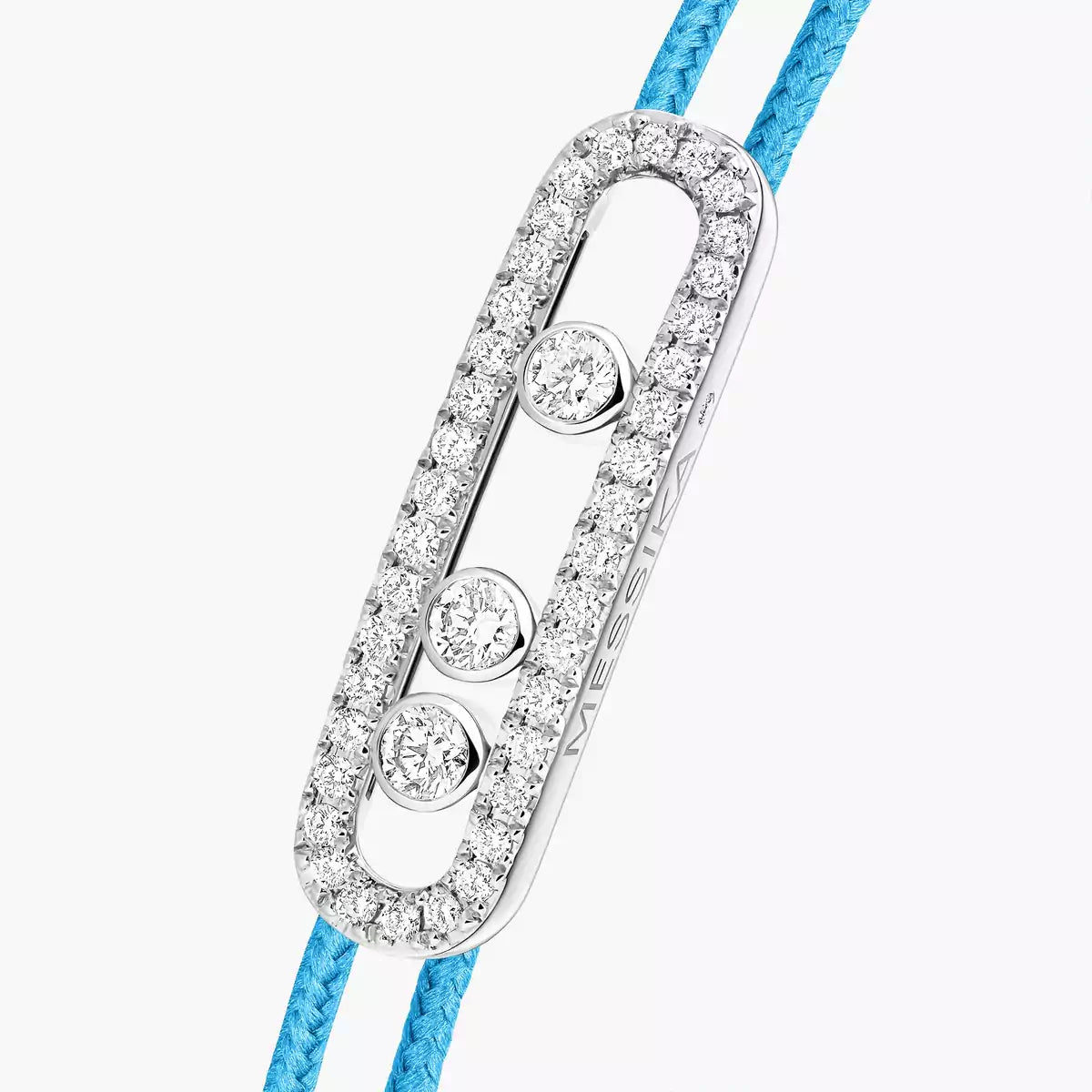 [AURORA]Messika Care(s) pink cord pavé bracelet