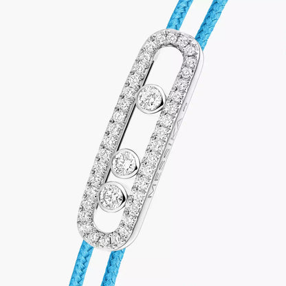 [AURORA]Messika Care(s) pink cord pavé bracelet