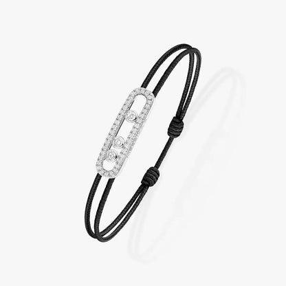 [AURORA]Messika Care(s) pink cord pavé bracelet