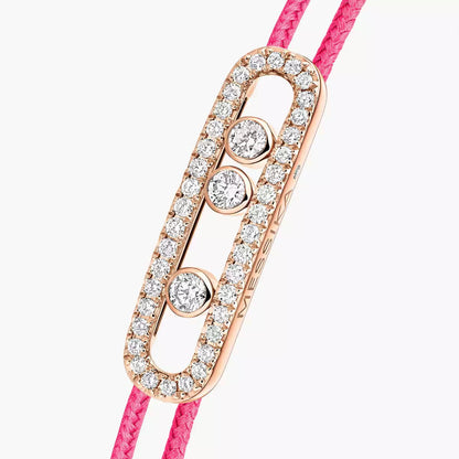 [AURORA]Messika Care(s) pink cord pavé bracelet
