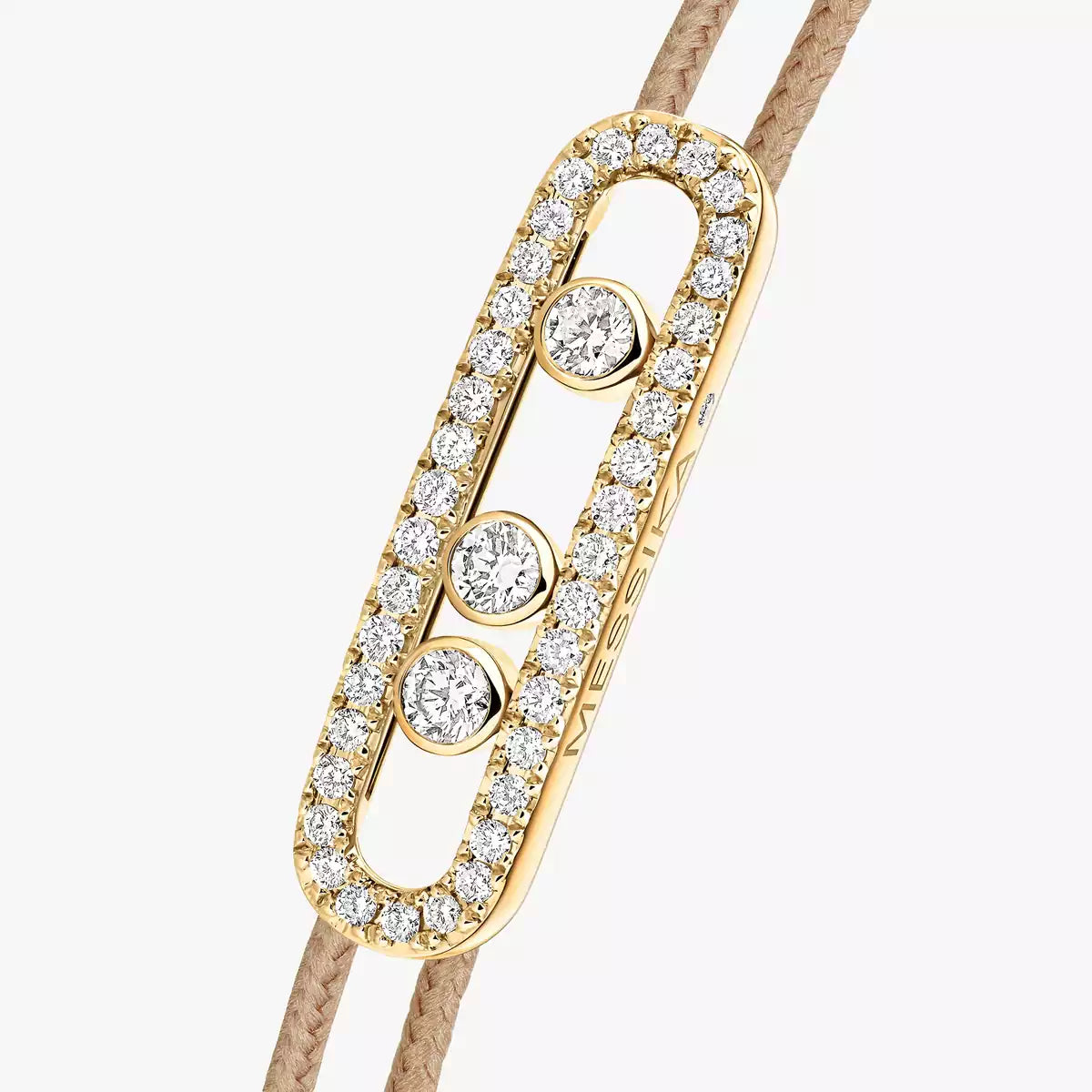 [AURORA]Messika Care(s) pink cord pavé bracelet