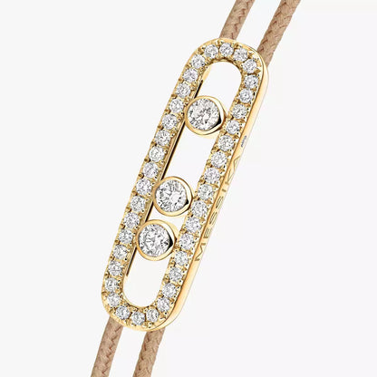 [AURORA]Messika Care(s) pink cord pavé bracelet