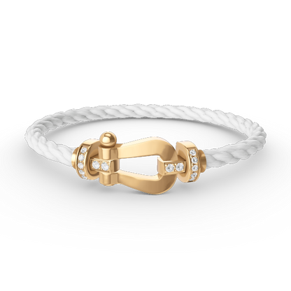 [AURORA]フォース ラージホースシュー ハーフダイヤモンドブレスレット ゴールド