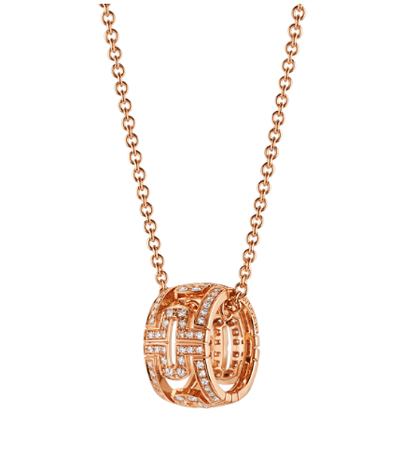 [AURORA]PARENTESI NECKLACE PINK GOLD DIAMOND