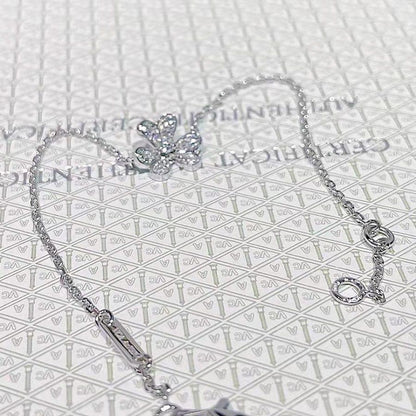 [basloveJW]FRIVOLE SILBERNES BLUMEN-DIAMANTARMBAND 