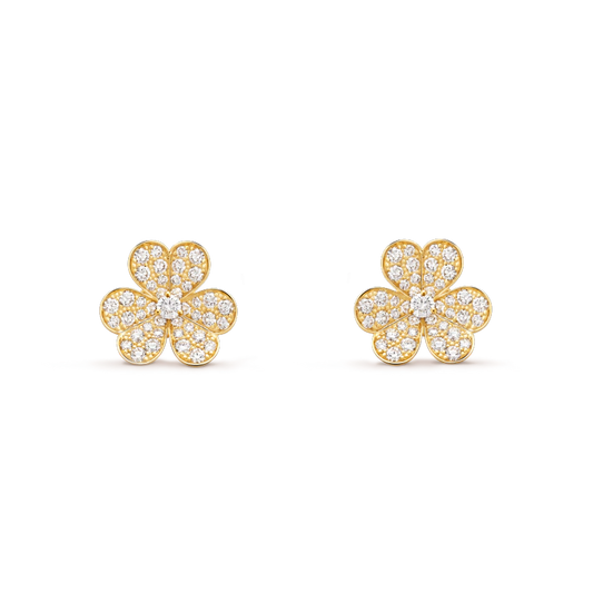 [AURORA]FRIVOLE GOLD FLOWER DIAMOND EARRINGS