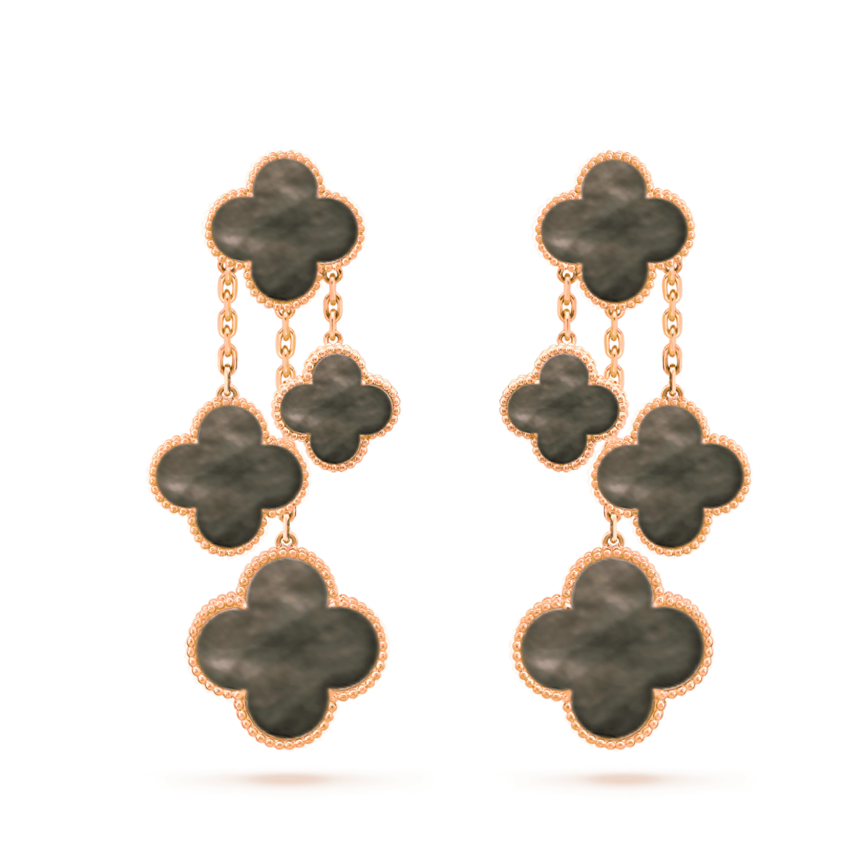 [basloveJW]CLOVER OHRRINGE DARK MOP 4 MOTIVE ROSÉGOLD