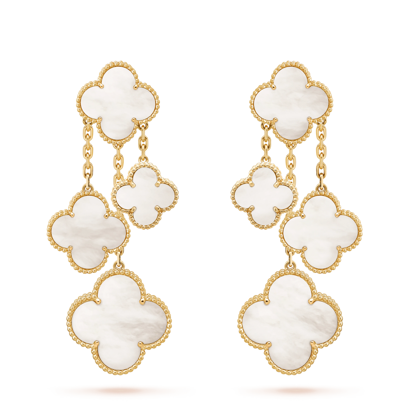[basloveJW]CLOVER OHRRINGE WEISS MOP 4 MOTIVE GOLD
