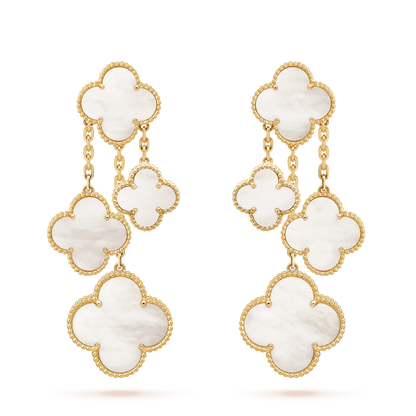 [basloveJW]CLOVER OHRRINGE WEISS MOP 4 MOTIVE GOLD