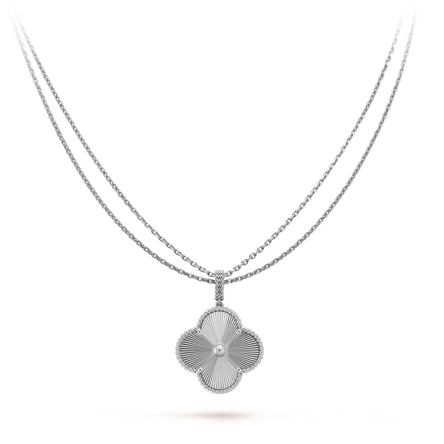 [basloveJW]CLOVER 25MM SILBER GROSSE KLEEKETTE