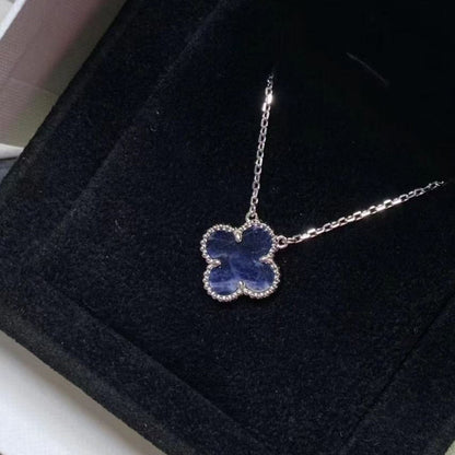 [basloveJW]CLOVER 15MM PIETERSIT HALSKETTE SILBER