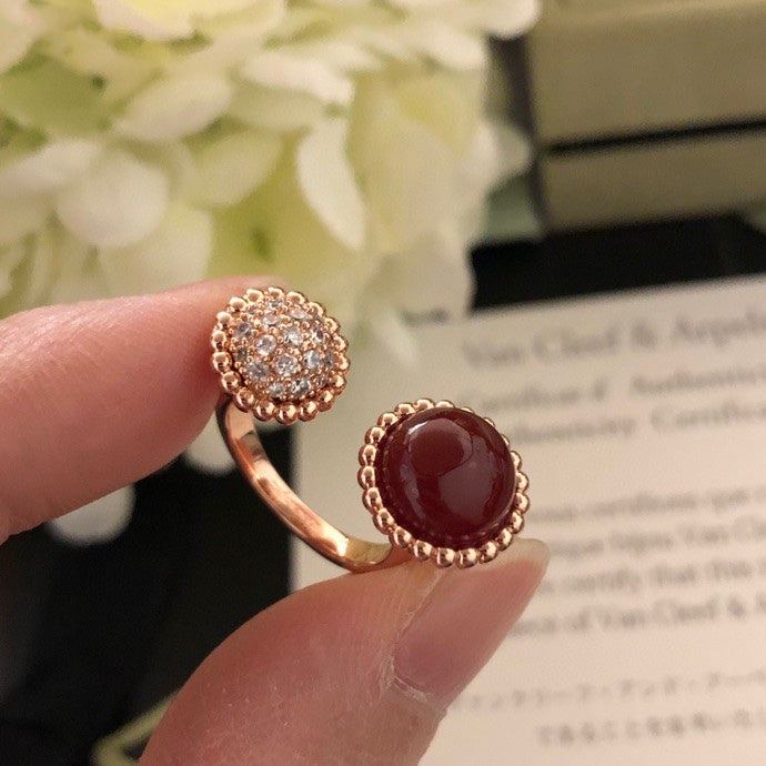 [AURORA]PERLEE COULEURS DIAMOND ROSE GOLD BETWEEN THE FINGER RING