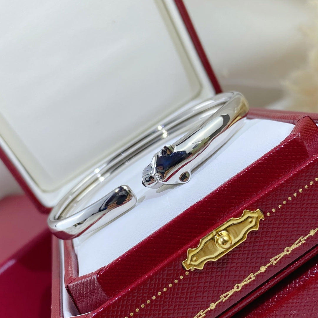 [AURORA]PANTHERE SILVER OPEN BRACELET