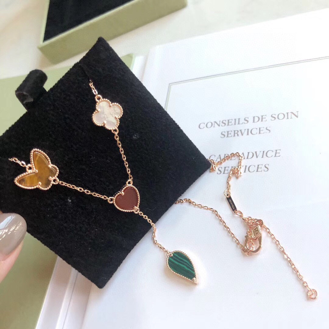[basloveJW]LUCKY SPRING 4 MOTIVE ROSÉGOLD HALSKETTE