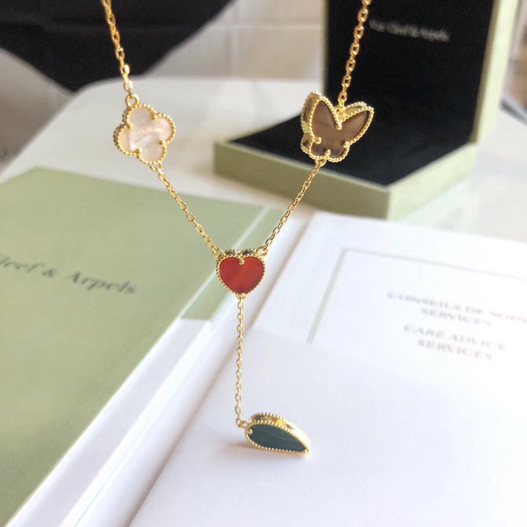 [basloveJW]LUCKY SPRING 4 MOTIVE ROSÉGOLD HALSKETTE