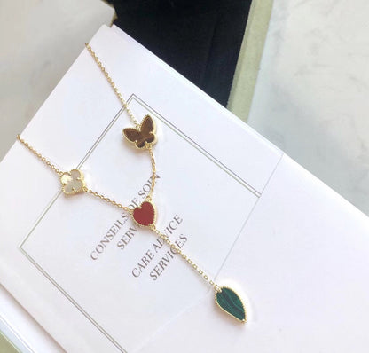 [basloveJW]LUCKY SPRING 4 MOTIVE ROSÉGOLD HALSKETTE
