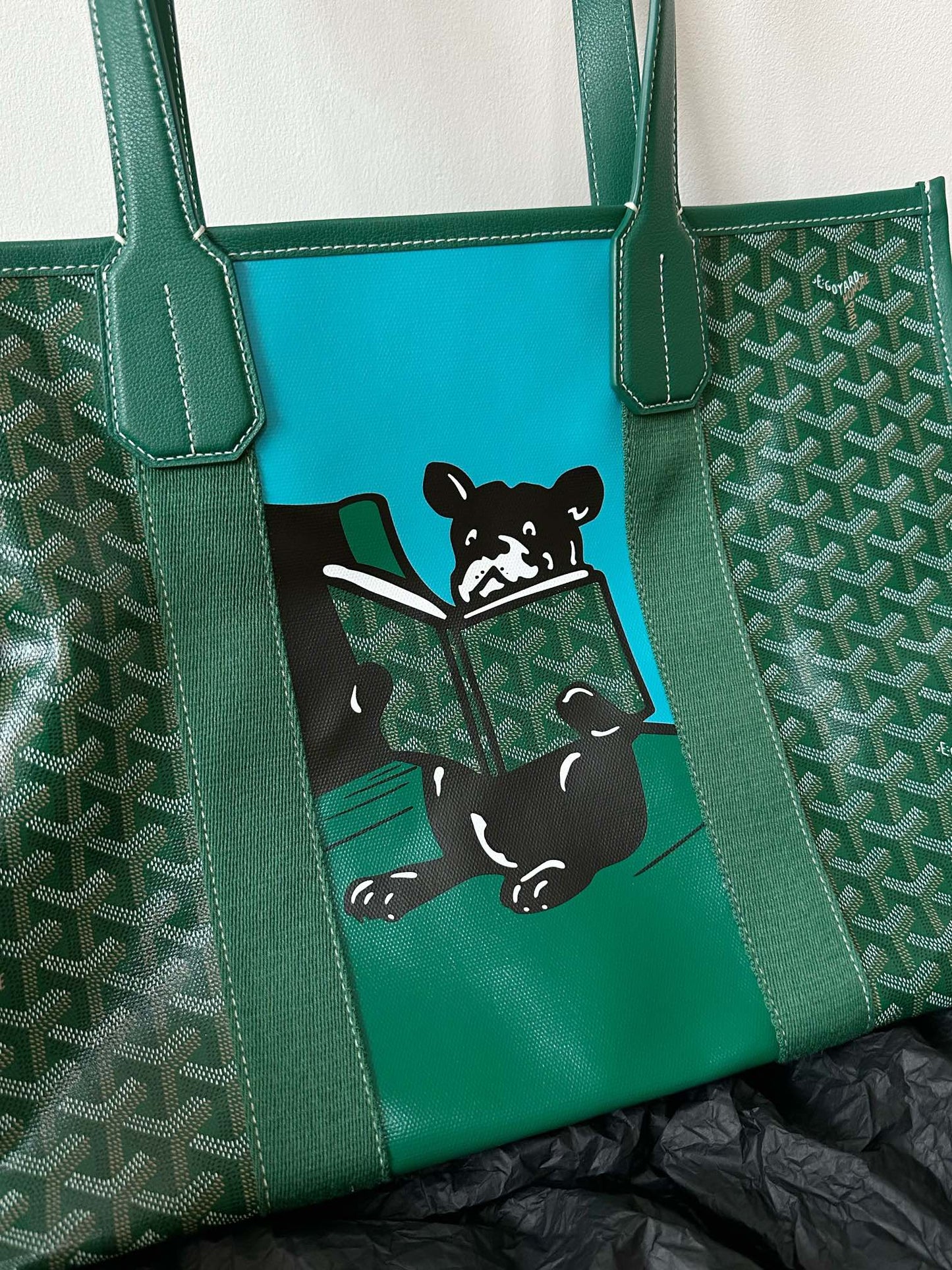 GOYA VILLETTE TOTE 45CM GREEN CANVAS
