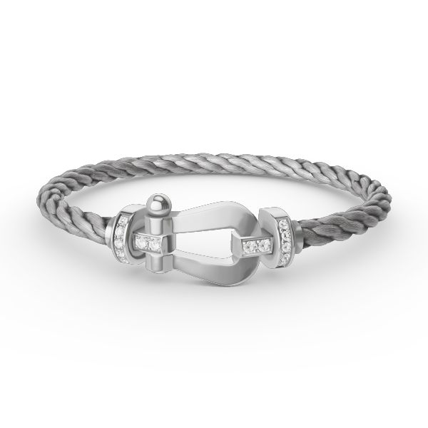[AURORA]フォース ラージホースシュー ハーフダイヤモンドブレスレット シルバー