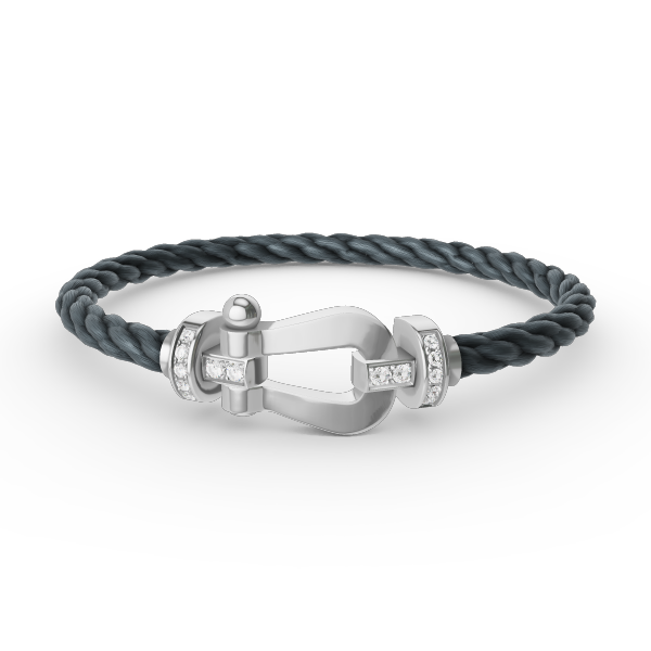 [AURORA]フォース ラージホースシュー ハーフダイヤモンドブレスレット シルバー