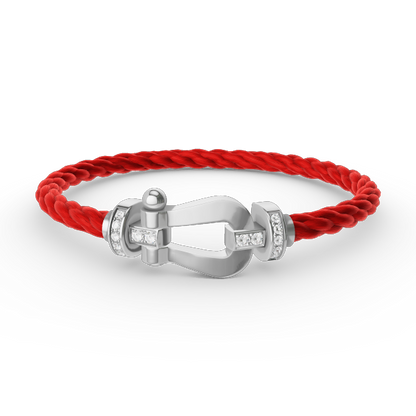 [AURORA]フォース ラージホースシュー ハーフダイヤモンドブレスレット シルバー