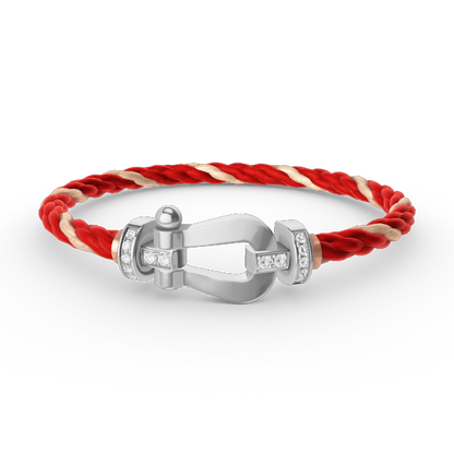 [AURORA]フォース ラージホースシュー ハーフダイヤモンドブレスレット シルバー
