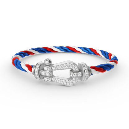 [AURORA]フォース ラージホースシュー フルダイヤモンドブレスレット シルバー