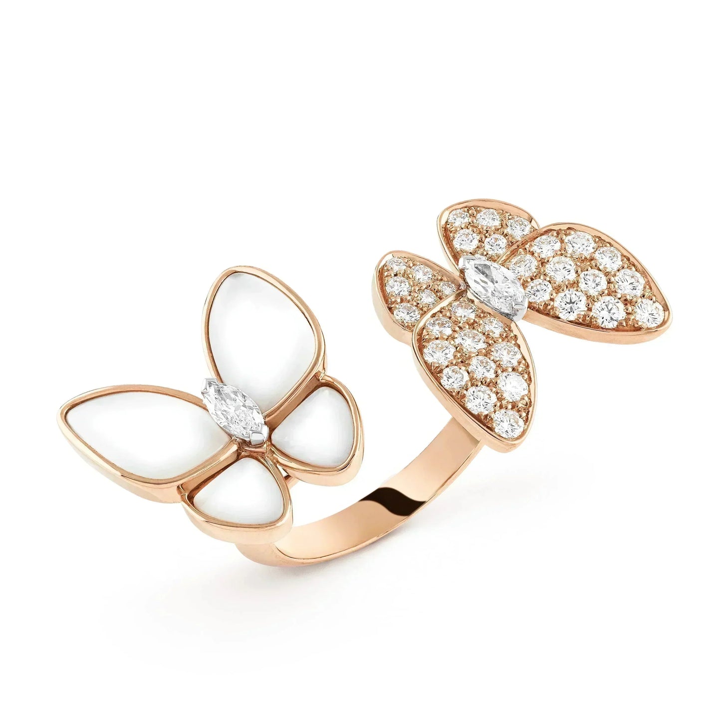 [basloveJW]ZWILLINGS-DIAMANT-MOP-RING MIT SCHMETTERLING